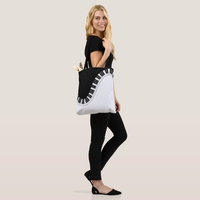 Teclas de piano Bolsa de tocador de diseño blanco  (Puesto)