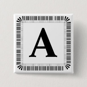Teclas de piano Monograma Pianista Botón Reproduct