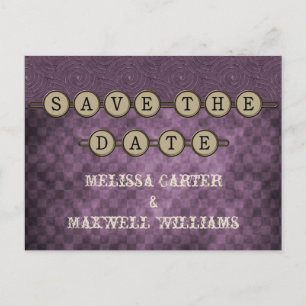 Teclas púrpura de Steampunk Guardar postal de fech