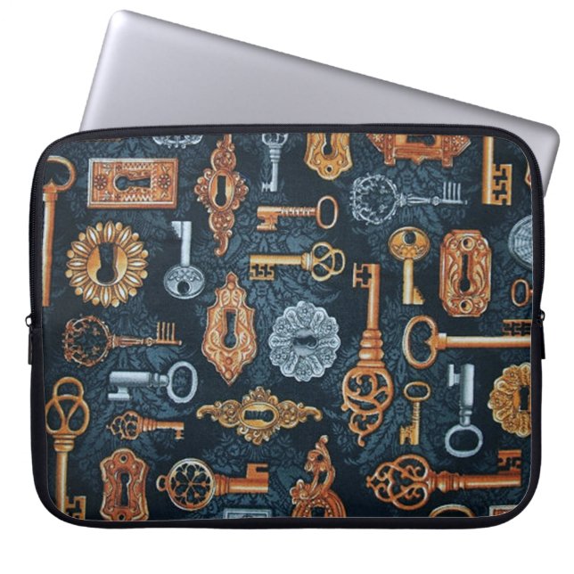 Teclas Steampunk y funda protectora para portátile (Frente)