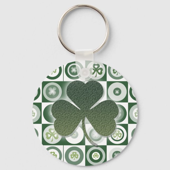 Teclas y llaveros de shamrock irlandeses (Anverso)