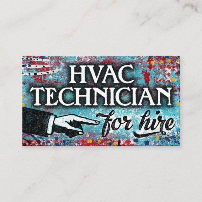 Técnico De HVAC Para Tarjetas De Negocios De Alqui (Anverso)