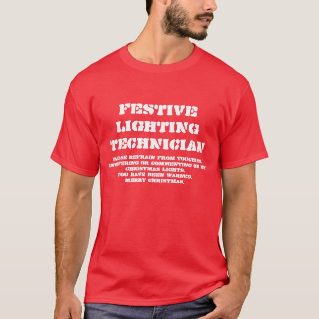 Técnico festivo de la iluminación - camiseta del (Anverso)