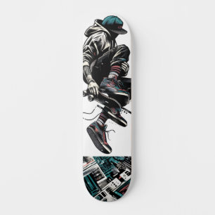 Tecnología Retro-Futurista Tabla de Skate con Arte
