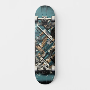 Tecnología Retro-Futurista Tabla de Skate con Arte