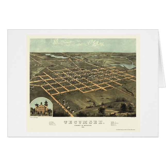 TECUMSEH, mapa panorámico del MI - 1868 (Anverso (Horizontal))