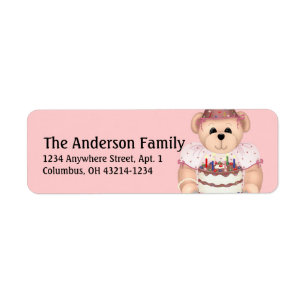 Teddy Bear 2 Etiquetas de la dirección del partido