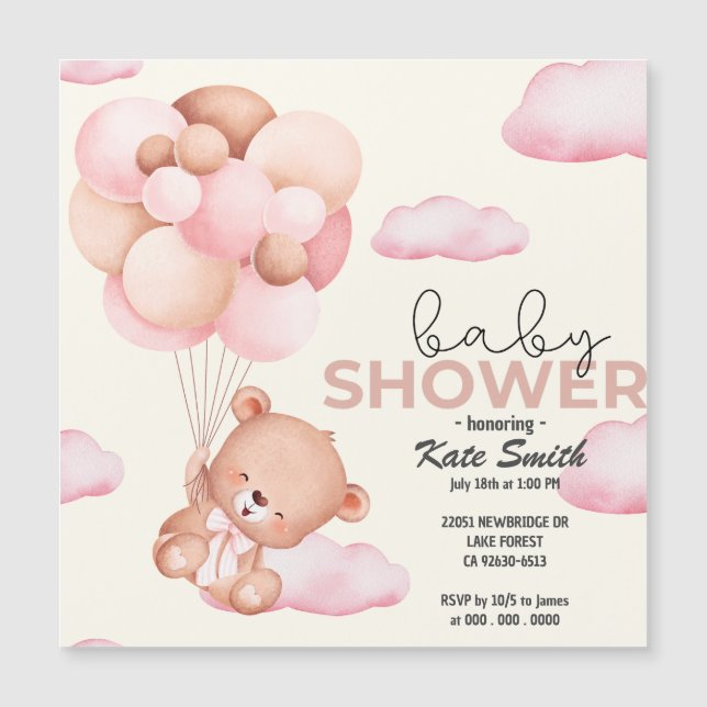 Teddy Bear Baby Baby Shower (Anverso)