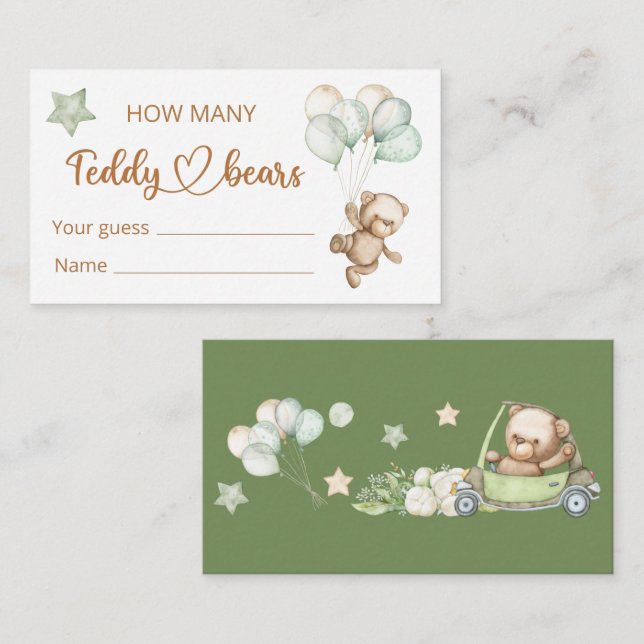 Teddy Bear Baby Bear Tarjeta de Gabinete Baby Show (Anverso / Reverso)