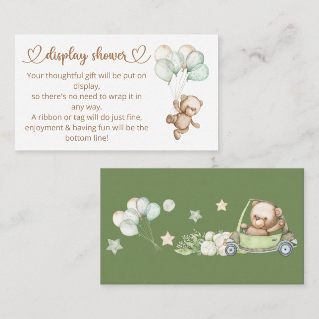 Teddy Bear Baby Bear Tarjeta de Gabinete Baby Show (Anverso / Reverso)