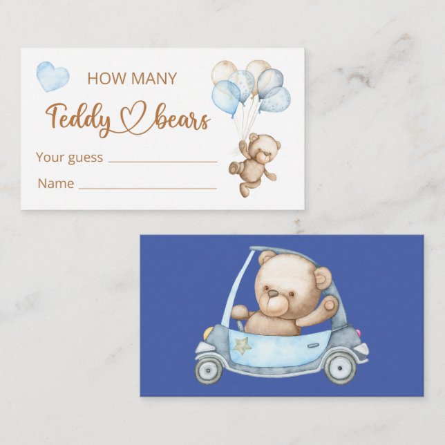 Teddy Bear Baby Bear Tarjeta de Gabinete Baby Show (Anverso / Reverso)