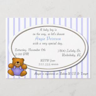 Teddy Bear Baby Boy Invitación a la ducha
