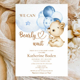 Teddy Bear Baby Boy Invitación Baby Shower