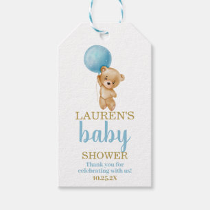 Teddy Bear Baby Shower Boy Gift Etiqueta