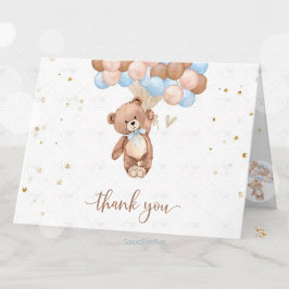 Teddy Bear Baby Shower gracias tarjeta de gabinete