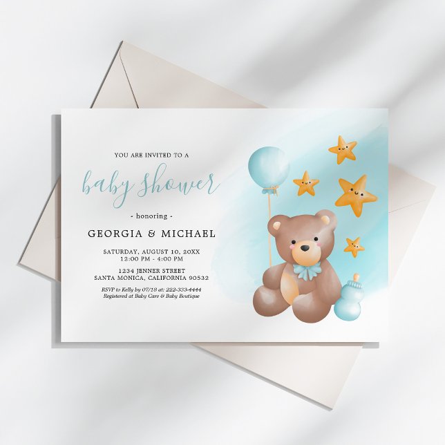 Teddy Bear Baby Shower Invitaciones (Subido por el creador)