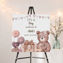 Teddy Bear Baby Shower Welcome Sign Foam Board