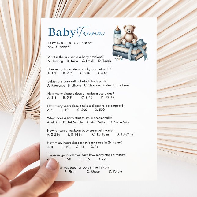 Teddy Bear Baby Trivia Boy Tarjeta de Juego Baby S (Subido por el creador)