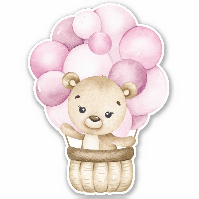 Teddy Bear Bear Bear Pegatina Animal Rosa Cute (Anverso)