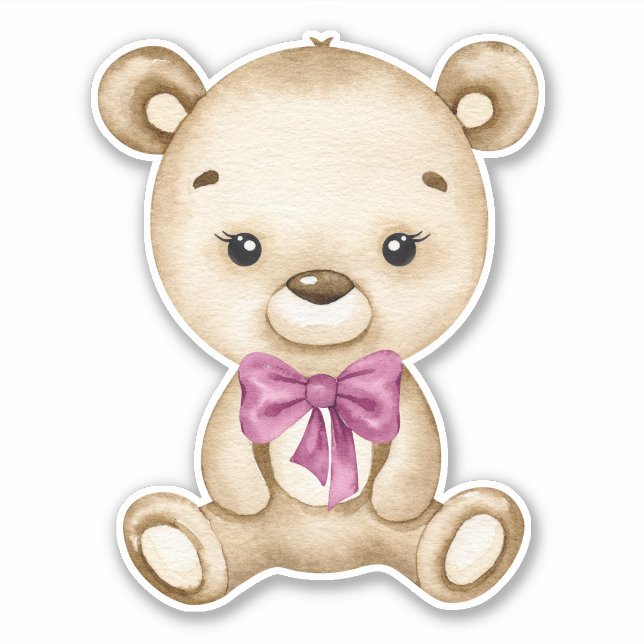 Teddy Bear Bear Bear Pegatina Animal Rosa Cute (Anverso)