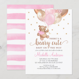 Teddy Bear Beary Cute Invitación Baby Shower