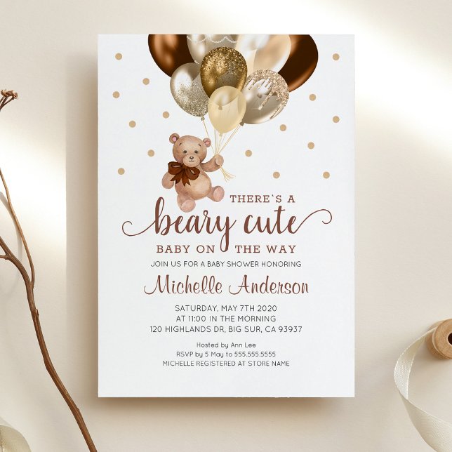 Teddy Bear Beary Cute Invitación Baby Shower (Subido por el creador)