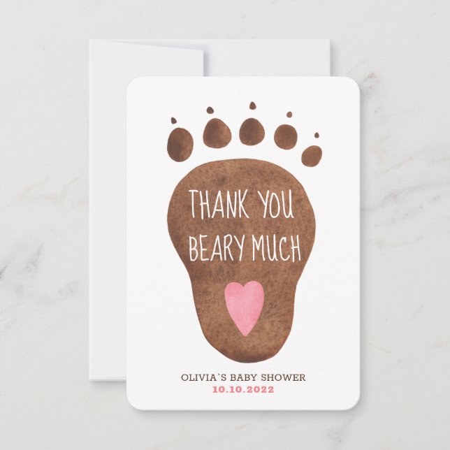 Teddy Bear Beary Mucha Tarjeta de agradecimiento d (Anverso)