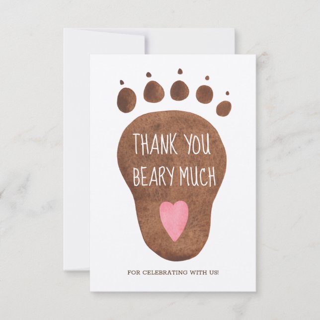 Teddy Bear Beary Mucha Tarjeta de agradecimiento d (Anverso)