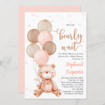 Teddy Bear Bebé ducha chica Invitación
