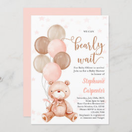 Teddy Bear Bebé ducha chica Invitación