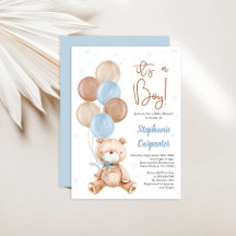 Teddy Bear Bebé ducha niño Invitación