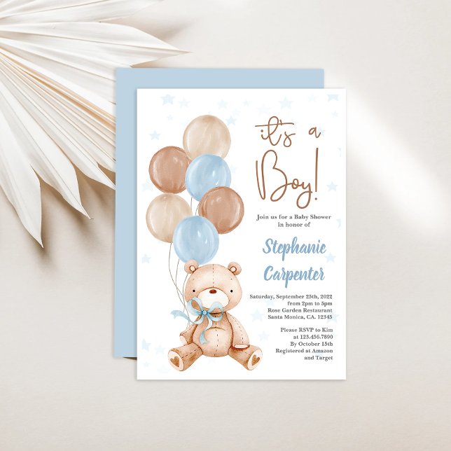Teddy Bear Bebé ducha niño Invitación (Subido por el creador)
