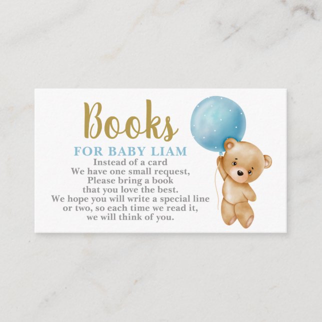 Teddy Bear Books para la tarjeta de solicitud de b (Anverso)