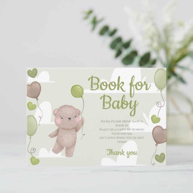 Teddy Bear Boy Baby Shower Boys Para Tarjeta De Be (Anverso de pie)