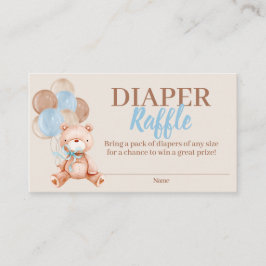 Teddy Bear Boy Diaper Raffle Tarjeta de Gabinete