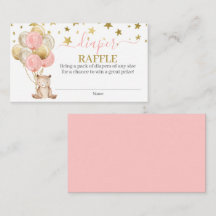 Teddy Bear Chica Diaper Raffle tarjeta