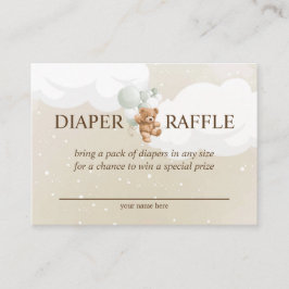 Teddy Bear con tarjeta Raffle Diaper de los globos