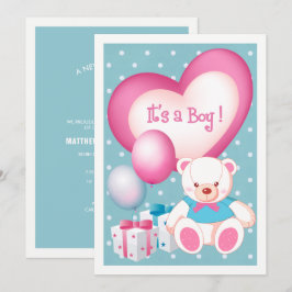 Teddy Bear Diseño Niño Nacimiento Anuncio