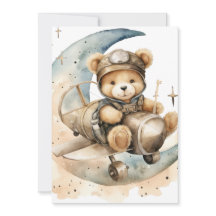 Teddy Bear En Anuncio De Nacimiento De Avión