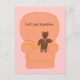 Teddy Bear en la silla, juntemos invitaciones