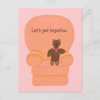 Teddy Bear en la silla, juntemos invitaciones