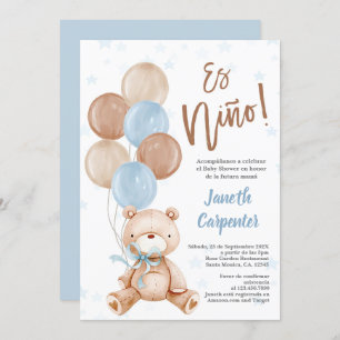 Teddy Bear español Bebé ducha niño Invitación