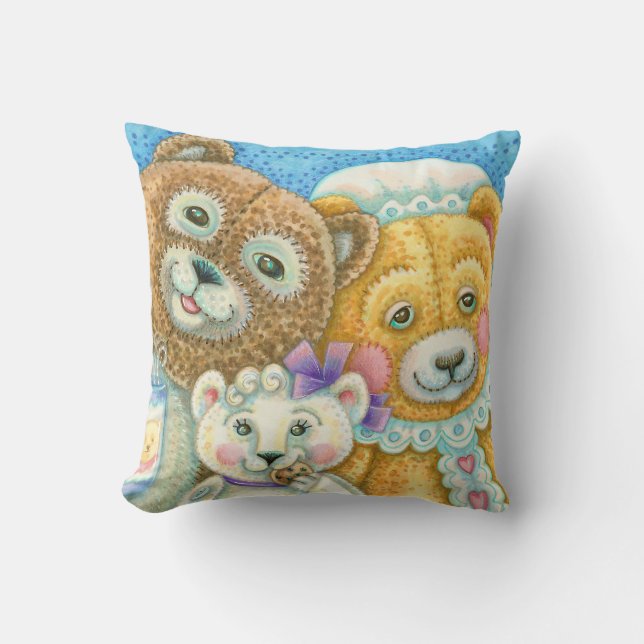 Teddy Bear Family Bruin COJÍN DECORATIVO (Anverso)