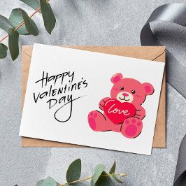 Teddy Bear feliz tarjeta de San Valentín