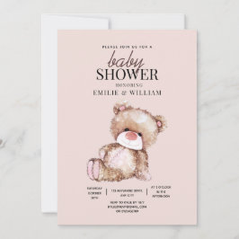 Teddy Bear Invitación Baby Shower Puede Esperar