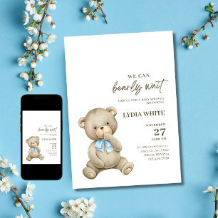 Teddy Bear Invitación Baby Shower Puede Esperar