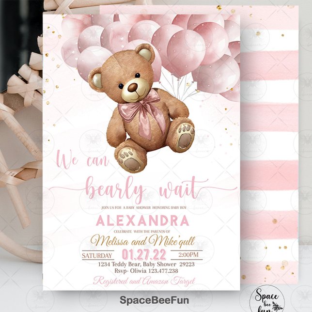 Teddy Bear Invitación Baby Shower Que Podemos Hace (Teddy Bear,invitation,Baby Shower invites,Baby Shower bear,teddy bear Invitation,Hot air balloon,bab)