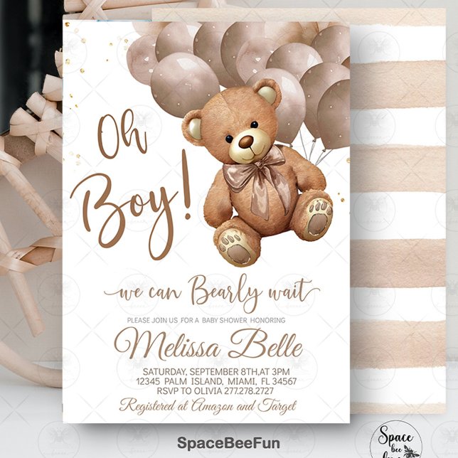 Teddy Bear Invitación Baby Shower Que Podemos Hace (Teddy Bear,invitation,Baby Shower invites,Baby Shower bear,teddy bear Invitation,Hot air balloon ba )