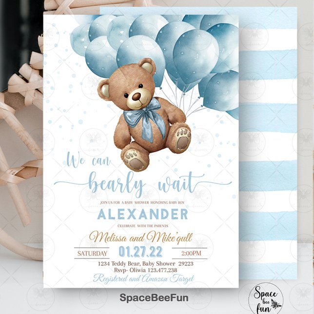 Teddy Bear Invitación Baby Shower Que Podemos Hace (Teddy Bear,invitation,Baby Shower invites,Baby Shower bear,teddy bear Invitation,Hot air balloon ba )