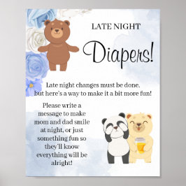 Teddy Bear Late Night Diaper Señal de juego para l
